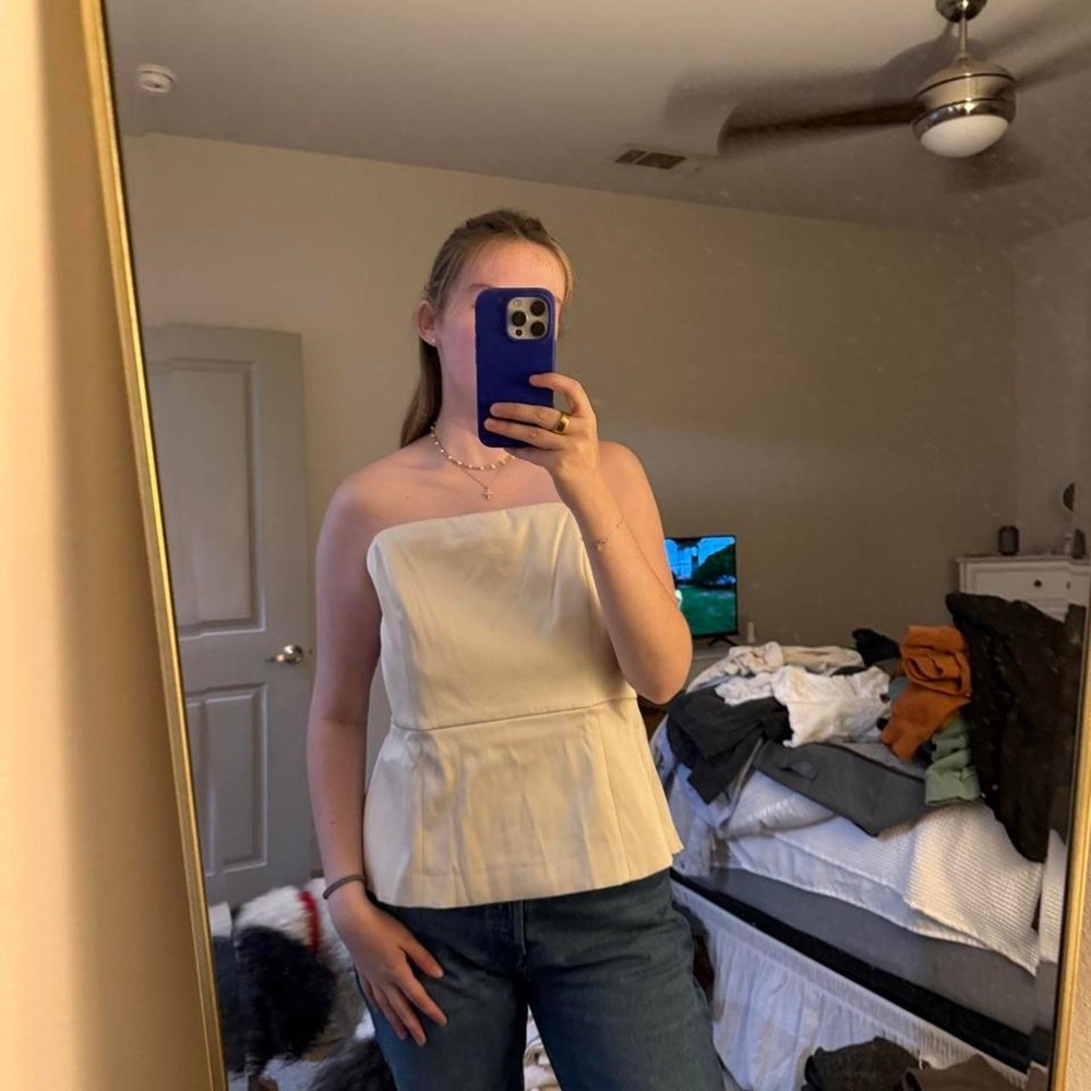 NWT Banana Republic White Strapeless Top